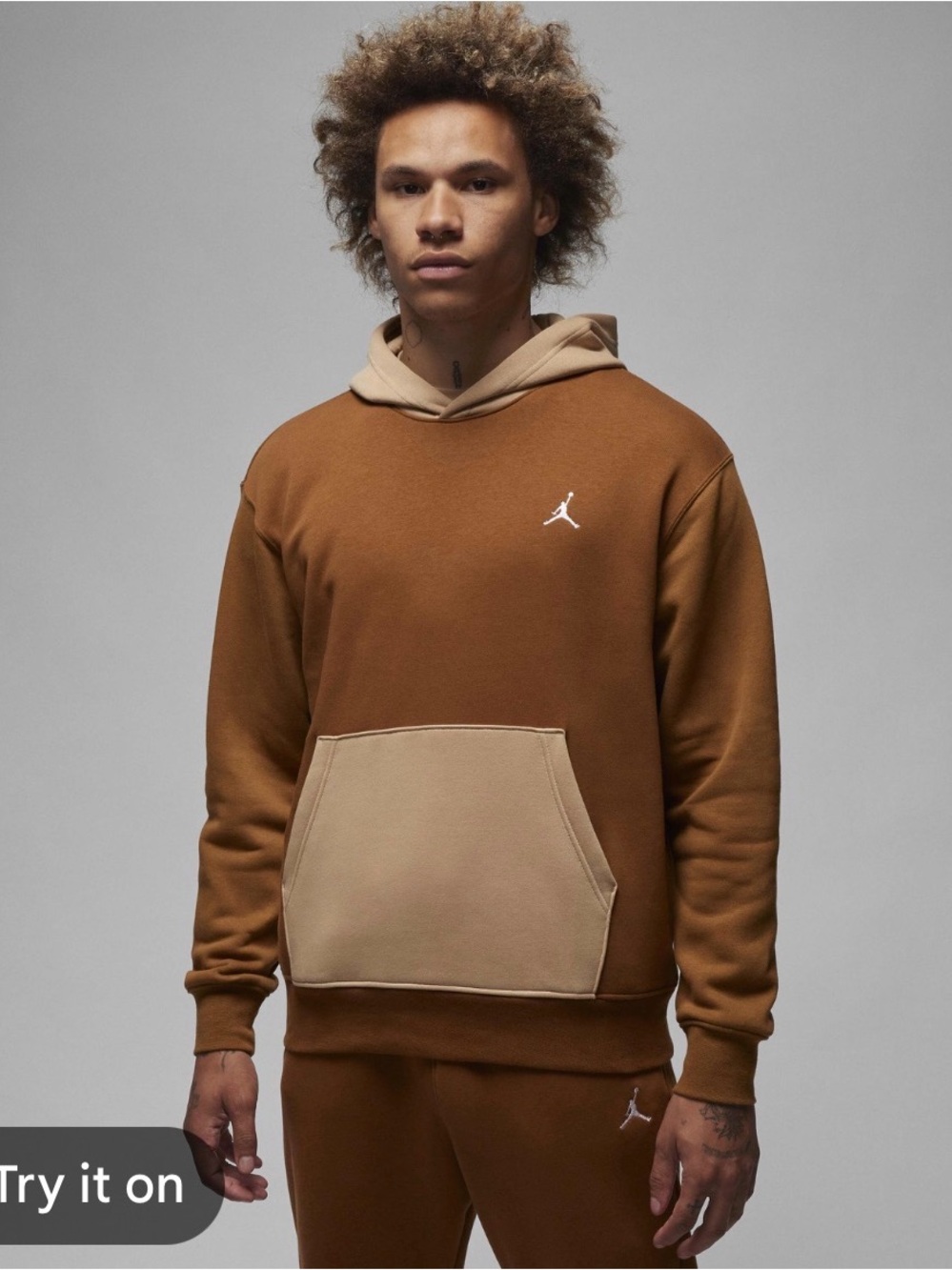 Jordan Two-Tone Brown & Tan Pullover Hoodie